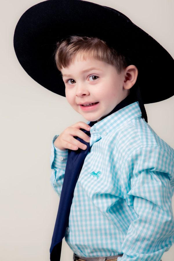 Camisa Infantil - Xadrez Verde Claro