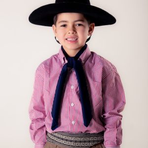 Camisa Infantil - Xadrez Vermelho e Branco