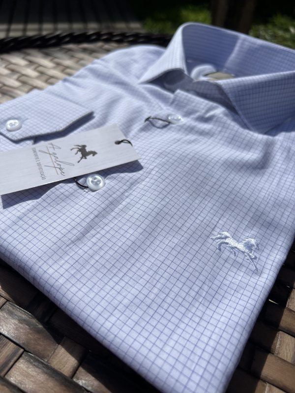 Camisa - Quadriculada Azul e Branco