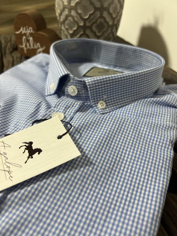 Camisa Xadrez - Azul e Branco - Imagem 2