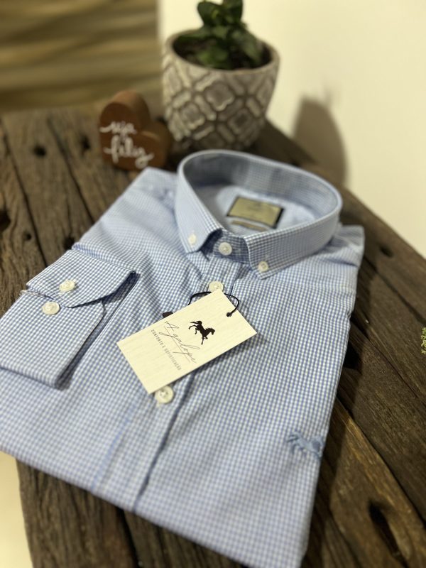 Camisa Xadrez - Azul e Branco - Imagem 3