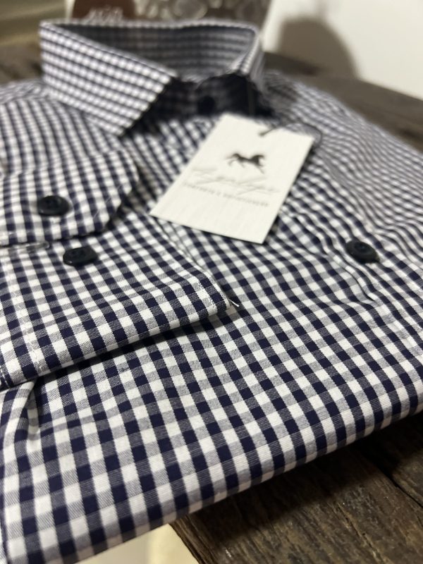 Camisa Xadrez - Azul Marinho e Branco - Imagem 2