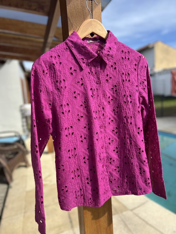 Camisa Broderie - Fúcsia