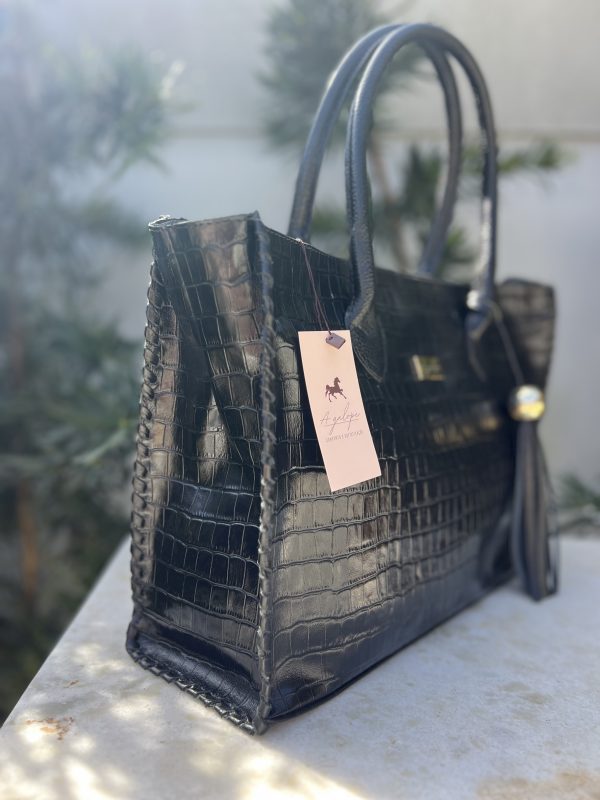 Bolsa Ana Joaquina - Preto Croco - Imagem 2