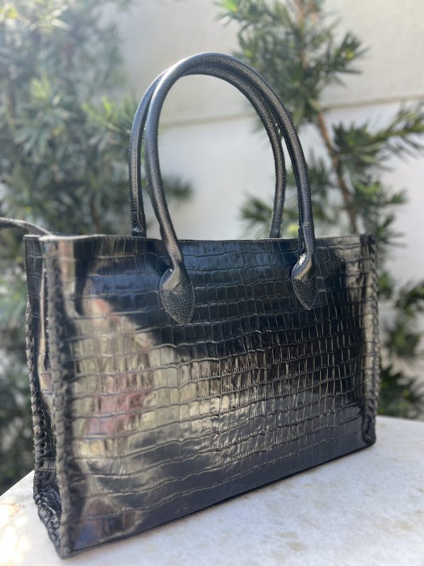 Bolsa Ana Joaquina - Preto Croco - Imagem 3