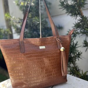 Bolsa Estância - Mostarda Croco