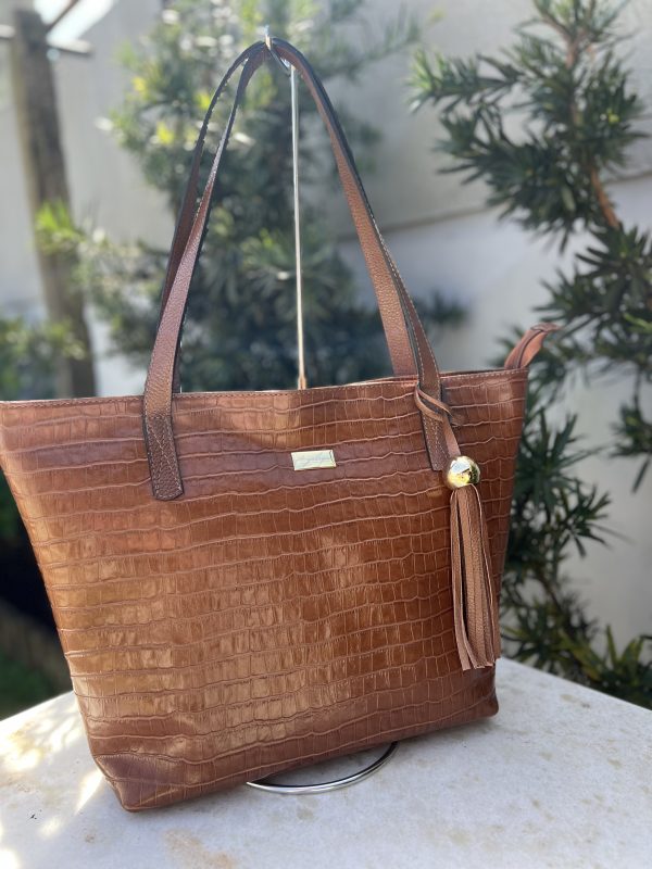 Bolsa Estância - Mostarda Croco