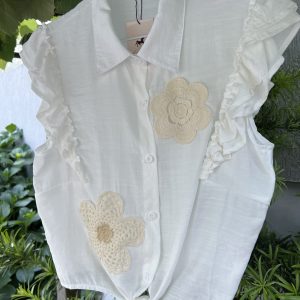Camisa babado - Cor branco