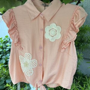 Camisa babado - Cor salmão