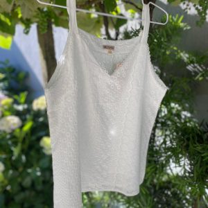 Blusa alça (Broderie) - Cor branco