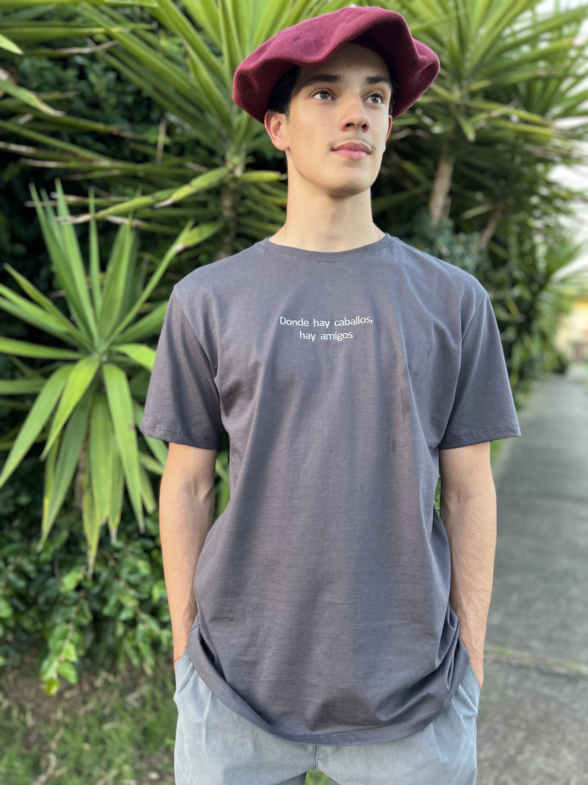 Camiseta - Cor cinza escuro