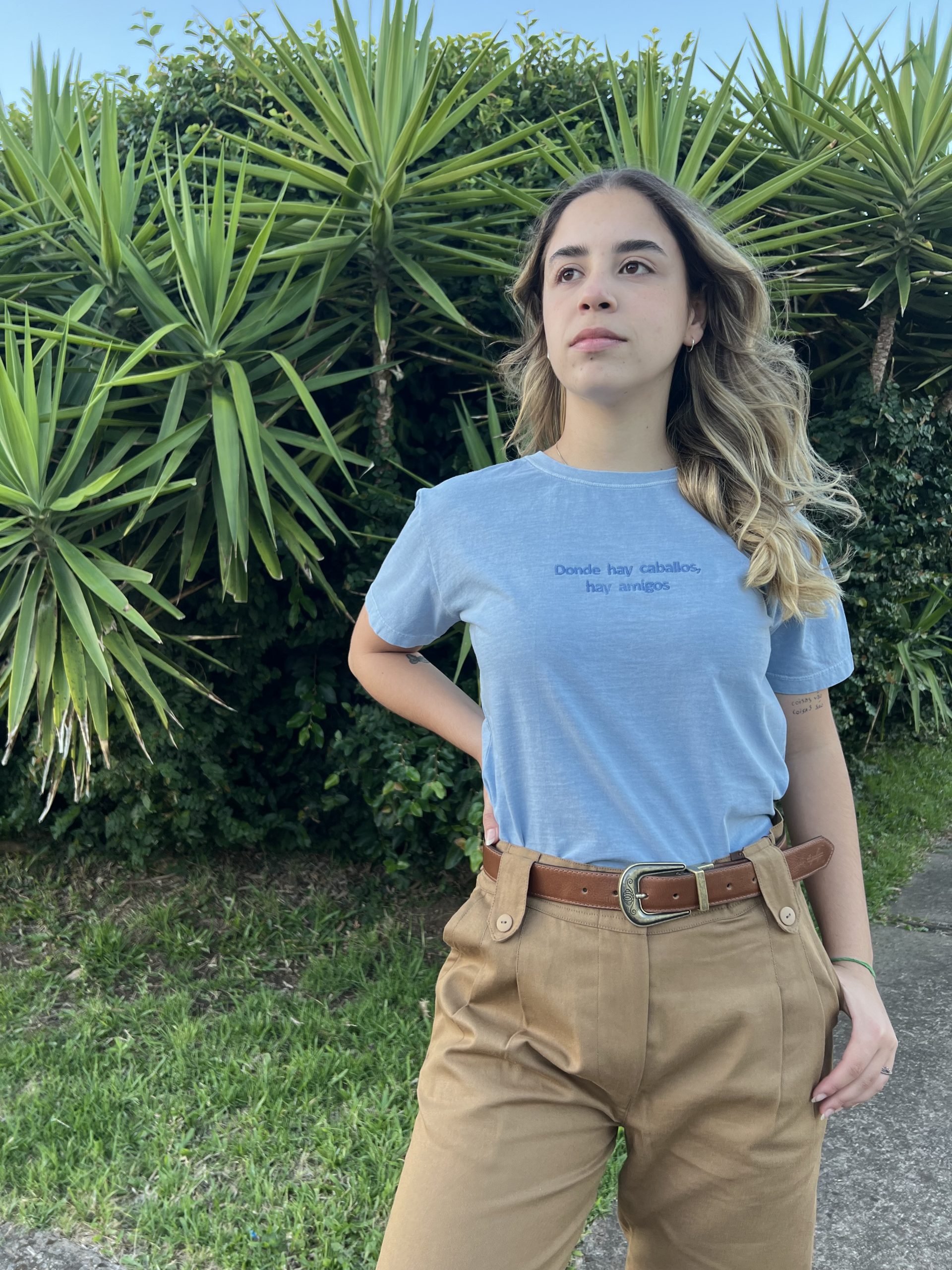 Camiseta - Cor azul claro